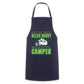 WENN ALLES NERVT, GEHE ICH CAMPEN! DAS CAMPER - Kochschürze - Navy - Vorne - AI Model Male 185 dark (185cm)