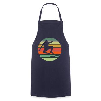 Vintage retro skateboard skater skate skateboarders - Cooking Apron - navy - Front - AI Model Male 185 dark (185cm)