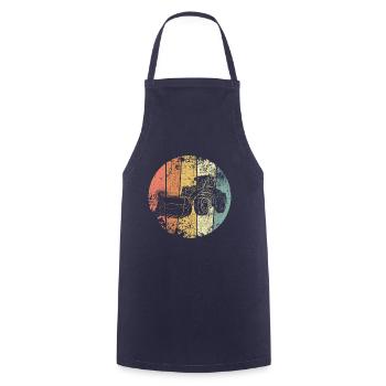 Radlader vintage Baustelle - Kochschürze - Navy - Vorne - AI Model Male 185 dark (185cm)