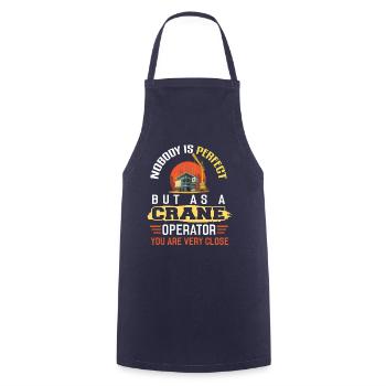 Crane operator Crane operator construction site work - Cooking Apron - navy - Front - AI Model Male 185 dark (185cm)