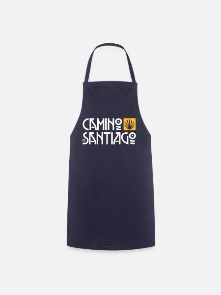 Camino de Santiago | Way of St. James | Art Deco Typo - Cooking Apron - navy