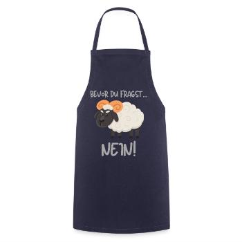 Bevor du fragst Nein! lustiges Spruch Design mit - Kochschürze - Navy - Vorne - AI Model Male 185 dark (185cm)