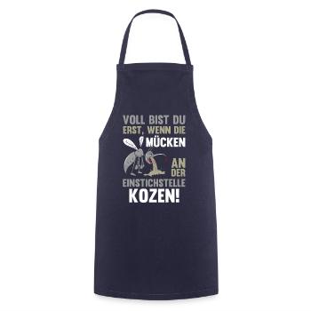Voll bist du erst wenn die Mücken kotzen - Kochschürze - Navy - Vorne - AI Model Male 185 dark (185cm)