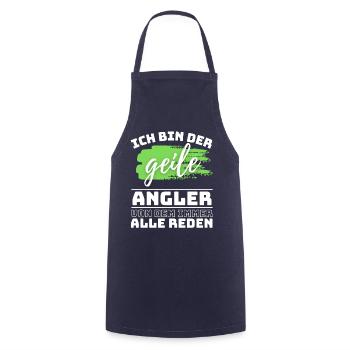 ICH BIN DER GEILE ANGLER VON DEM ALLE REDEN Angel - Kochschürze - Navy - Vorne - AI Model Male 185 dark (185cm)