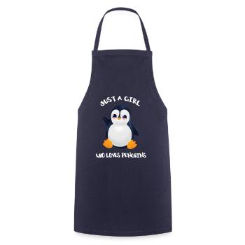 Juste une fille Qui loves Penguins - Tablier de cuisine - marine - Devant - AI Model Male 185 dark (185cm)