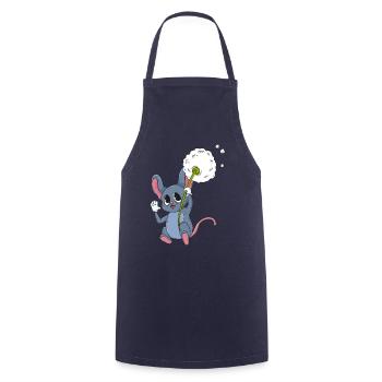 Maus mit Pusteblume - Kochschürze - Navy - Vorne - AI Model Male 185 dark (185cm)
