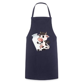 Kuh Milch - Kochschürze - Navy - Vorne - AI Model Male 185 dark (185cm)