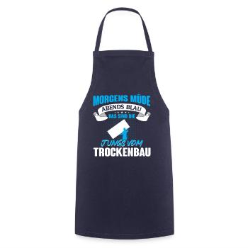 Trockenbau Trockenbauer Trockenbaumonteur Geschenk - Kochschürze - Navy - Vorne - AI Model Male 185 dark (185cm)