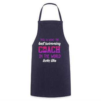 Swimming Coach Swimming Instructor Swimming Pool - Cooking Apron - navy - Front - AI Model Male 185 dark (185cm)