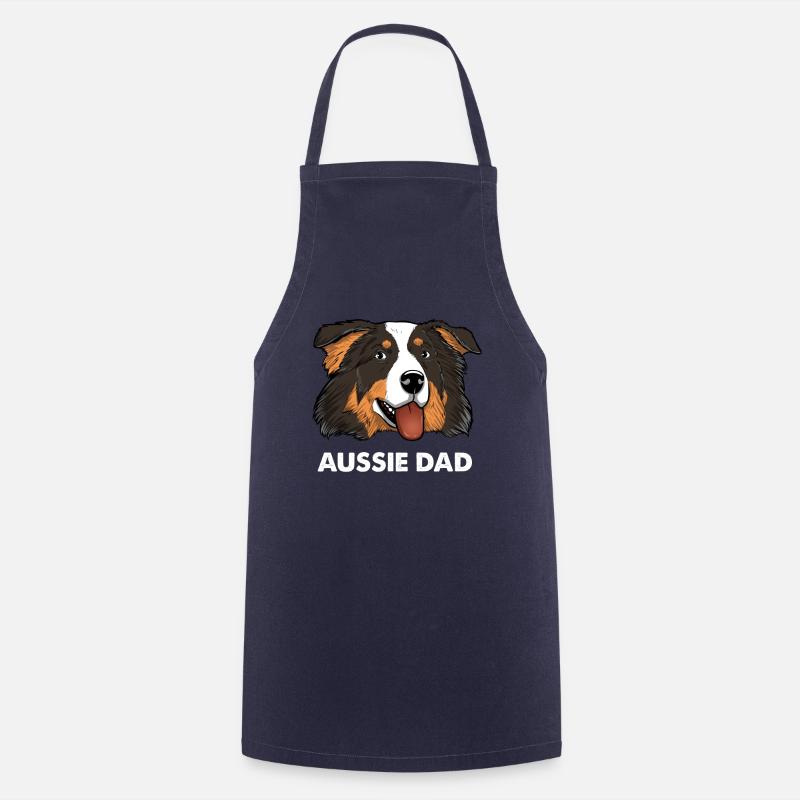 Aussie Dad Australian Shepherd Papa - Cooking Apron - navy