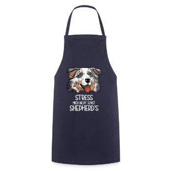 Aussie Stress Mich Nicht Sonst Shepherd's - Kochschürze - Navy - Vorne - AI Model Male 185 dark (185cm)