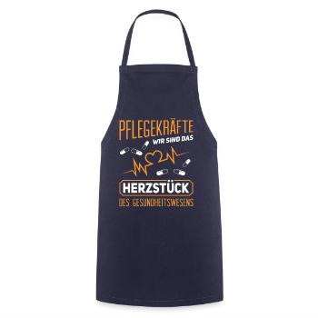 Altenpfleger Pflegedienst Pflegehelfer - Kochschürze - Navy - Vorne - AI Model Male 185 dark (185cm)