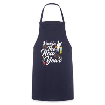 Rocking the New Year 2022 - Cooking Apron - navy - Front - AI Model Male 185 dark (185cm)