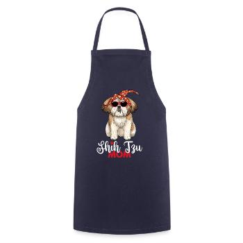 Shih Tzu Mom Shih Tzu Mama - Cooking Apron - navy - Front - AI Model Male 185 dark (185cm)