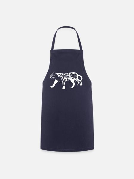 Stylized tiger with animal print - Cooking Apron - navy