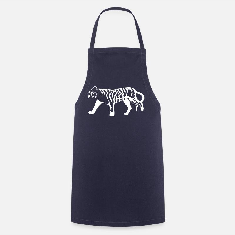 Stylized tiger with animal print - Cooking Apron - navy