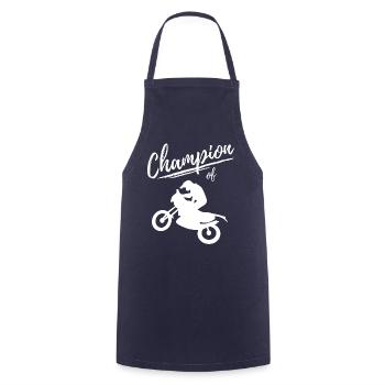 Champion of Motorcross - Enduro Motorcycle - Cooking Apron - navy - Front - AI Model Male 185 dark (185cm)