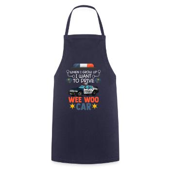 Wee Woo car drives for a future - Cooking Apron - navy - Front - AI Model Male 185 dark (185cm)