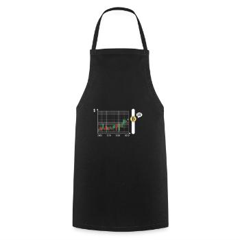 Cryptocurrency Trader Crypto Coin Btc Graph - Cooking Apron - black - Front - AI Model Male 185 dark (185cm)