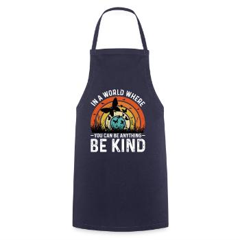 Message of Kindness with Butterflies and Nature - Cooking Apron - navy - Front - AI Model Male 185 dark (185cm)