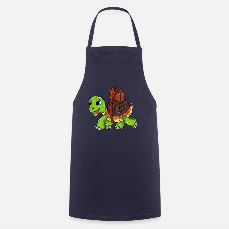Tortue sur la route - Tablier de cuisine - marine