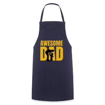 AWESOME DAD! Dad's Day Best Dad in the World - Cooking Apron - navy - Front - AI Model Male 185 dark (185cm)