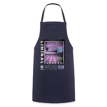 Liminal Spaces Retro 80s & 90s Aesthetic Vaporwave - Cooking Apron - navy - Front - AI Model Male 185 dark (185cm)