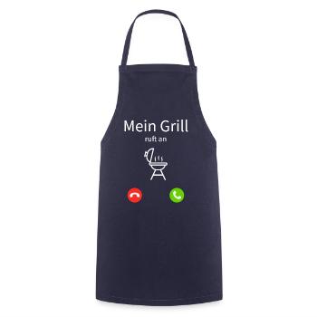 Grill Grillen Humor Grillsaison - Kochschürze - Navy - Vorne - AI Model Male 185 dark (185cm)