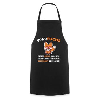 Fuchs Sparfuchs Spruch Humor - Kochschürze - Schwarz - Vorne - AI Model Male 185 dark (185cm)