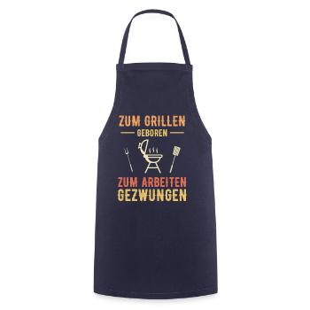Grillen Grill Sommerzeit Lustiger Spruch - Kochschürze - Navy - Vorne - AI Model Male 185 dark (185cm)