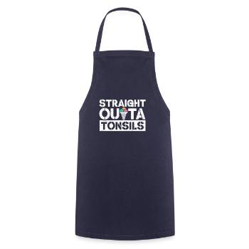 Straight Outa Tonsill Survivor Tonsillectomy - Cooking Apron - navy - Front - AI Model Male 185 dark (185cm)