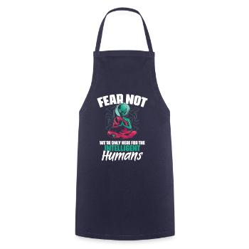 Fear Not Funny Alien Alien WordPlay - Cooking Apron - navy - Front - AI Model Male 185 dark (185cm)