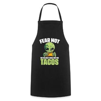 Fear Not Funny Alien Alien WordPlay - Cooking Apron - black - Front - AI Model Male 185 dark (185cm)
