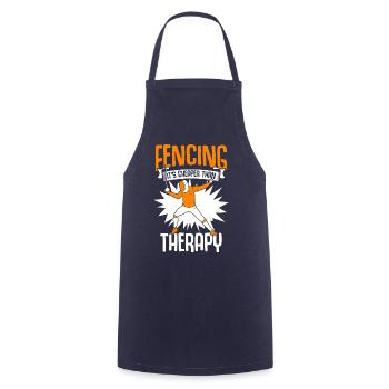 Billiger als Therapie Lustiges Fechten Sport Humor - Kochschürze - Navy - Vorne - AI Model Male 185 dark (185cm)