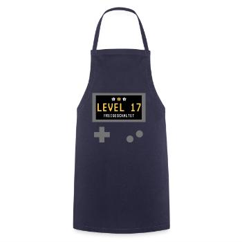Level 17 freigeschaltet! Gamer Spieler Zocker - Kochschürze - Navy - Vorne - AI Model Male 185 dark (185cm)