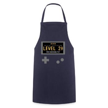 Level 20 freigeschaltet! Gamer Spieler Zocker - Kochschürze - Navy - Vorne - AI Model Male 185 dark (185cm)