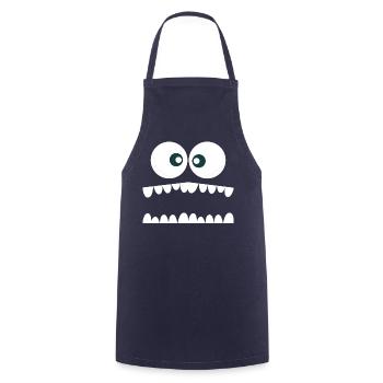 Monster Design ! Cool monster motif for fun at - Cooking Apron - navy - Front - AI Model Male 185 dark (185cm)