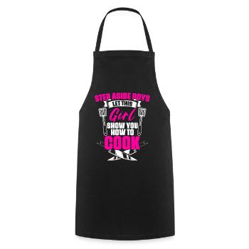 Drôle d’humour culinaire professionnel pour un chef - Tablier de cuisine - noir - Devant - AI Model Male 185 dark (185cm)