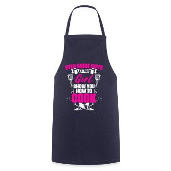 Funny professional cooking humor for a chef - Cooking Apron - navy - Front - AI Model Male 185 dark (185cm)