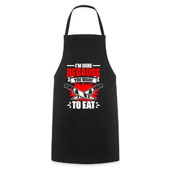 Je suis ici parce que l’humour culinaire amusant pour - Tablier de cuisine - noir - Devant - AI Model Male 185 dark (185cm)