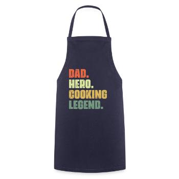 Dad Hero Fun Professional Cooking for - Cooking Apron - navy - Front - AI Model Male 185 dark (185cm)