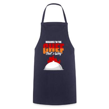 Because I'm the funny chef cooking humor for - Cooking Apron - navy - Front - AI Model Male 185 dark (185cm)
