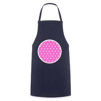 Circle Star Pattern - Cooking Apron - navy - Front - AI Model Male 185 dark (185cm)