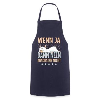 Süßes Lama Alpaka Morgenmuffel Langschläfer - Kochschürze - Navy - Vorne - AI Model Male 185 dark (185cm)