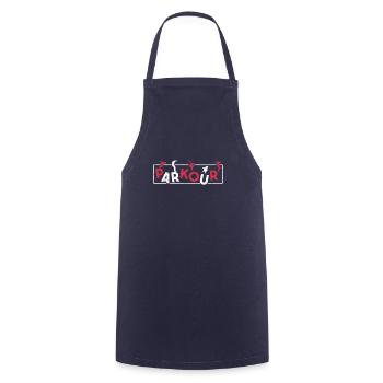 Parkour Run Jump Flip Freerunning Acrobatics - Cooking Apron - navy - Front - AI Model Male 185 dark (185cm)
