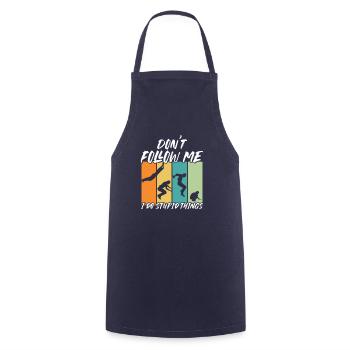 Follow Me Not Running Jump Flip Freerunning - Cooking Apron - navy - Front - AI Model Male 185 dark (185cm)