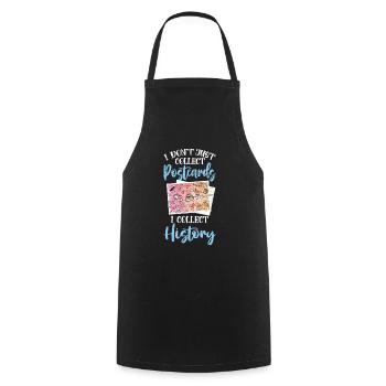 Deltiology I Collect History Deltiologist - Cooking Apron - black - Front - AI Model Male 185 dark (185cm)