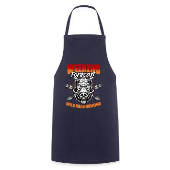 Weekend Forecast Funny Wild Boar Hunt For - Cooking Apron - navy - Front - AI Model Male 185 dark (185cm)