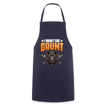 Funny Grunt Hunting Humor for Grunting Pigs - Cooking Apron - navy - Front - AI Model Male 185 dark (185cm)