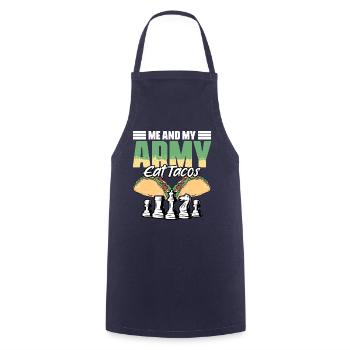 Funny board game sports humor for a - Cooking Apron - navy - Front - AI Model Male 185 dark (185cm)